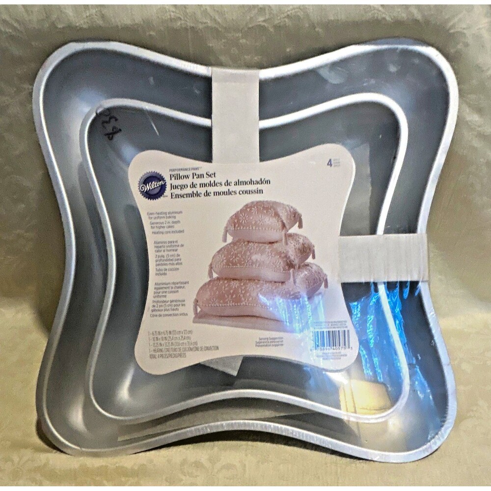 Wilton Performance Pans Pillow Cake Pan Set 4-Piece with Heating Core New Sealed